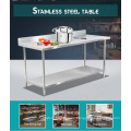 Factory Price Hotel Kitchen Round Adjustable Feet Stainless Steel Shelf Food Preparation Working Table